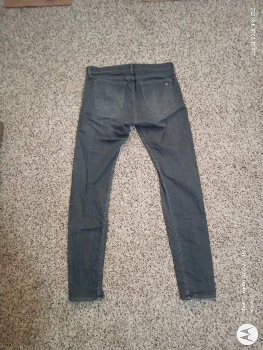 Anthropologie Rag & Bone Fit 1 Extra Slim Jean Skinny Grey Size 32 - Picture 4 of 10